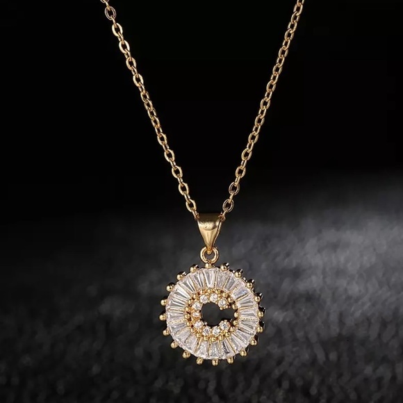 3/$30 💛 Initial Rhinestone Charm Necklace - Picture 5 of 16